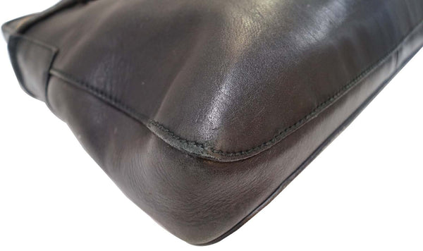 GUCCI Black Leather Horsebit Shoulder Bag 101975
