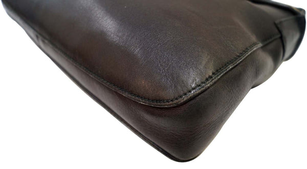 GUCCI Black Leather Horsebit Shoulder Bag 101975