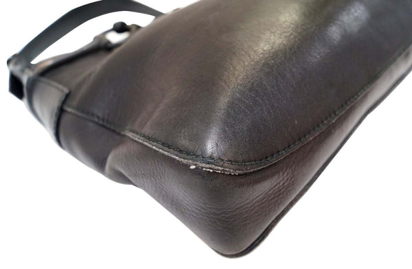 GUCCI Black Leather Horsebit Shoulder Bag 101975