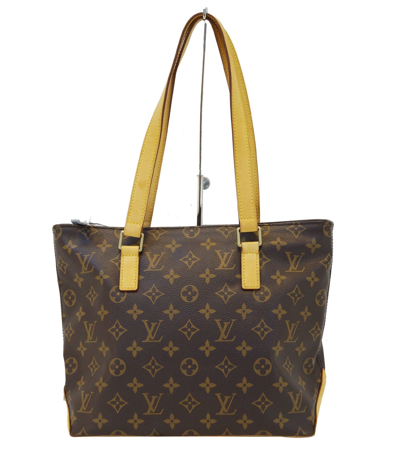 Authentic Louis Vuitton Cabas Piano Brown Monogram Leather Business Bag 
