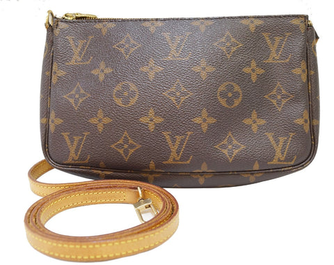 LOUIS VUITTON Monogram Canvas Pochette Accessoires Long Shoulder Pouch