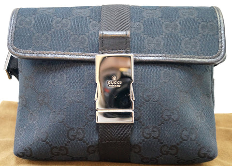 GUCCI GG Monogram Black Waist Bag 131236
