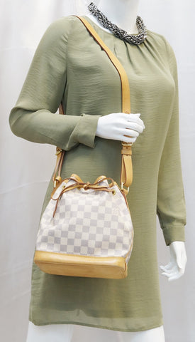 LOUIS VUITTON Damier Azur Canvas Noe BB Shoulder Crossbody Bag 