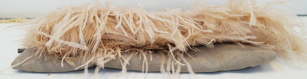 Authentic BCBGMAXAZRIA Clutch Bags Portia Ostrich Feather - bottom 