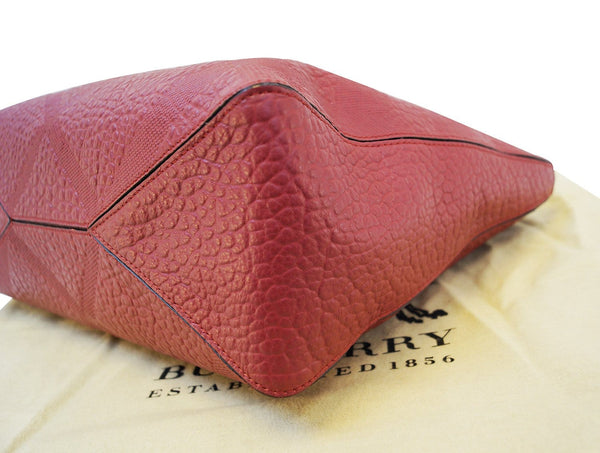 Burberry Dewsbury Red Leather Medium Check Tote Bag - Final Call