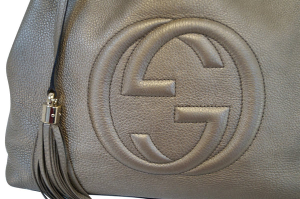 Gucci Soho Gold Pebbled Leather Chain Shoulder Bag - gucci logo