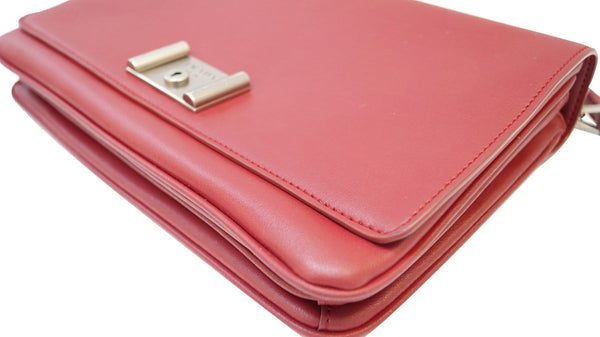 PRADA Petalo Saffiano Lux Leather Chain Shoulder Crossbody Bag