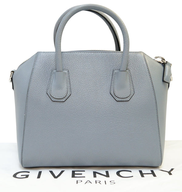 GIVENCHY Grey Goatskin Leather Medium Antigona Shoulder Bag