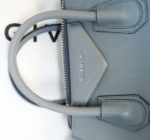 GIVENCHY Grey Goatskin Leather Medium Antigona Shoulder Bag