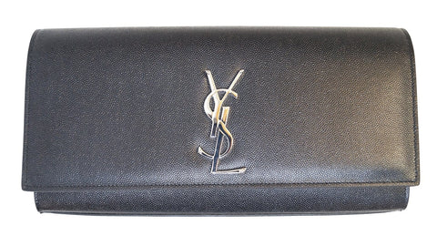 YVES SAINT LAURENT Kate Black Leather Clutch