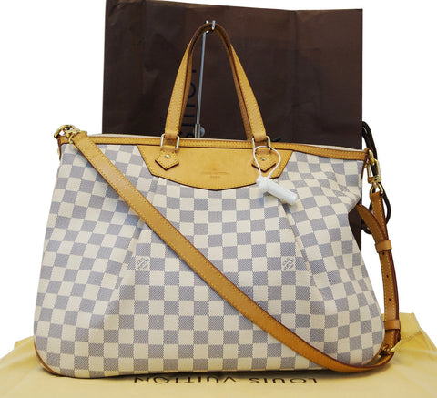 LOUIS VUITTON Damier Azur Siracusa GM Shoulder Handbag