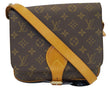 LOUIS VUITTON Monogram Brown Cartouchiere MM Messenger Bag