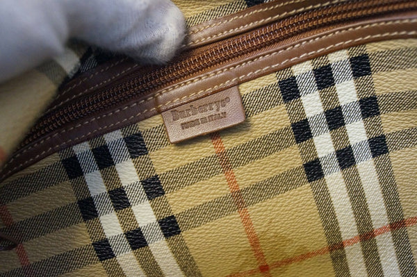 Burberry Travel Bag - Burberry Nova Check pure Leather Brown 