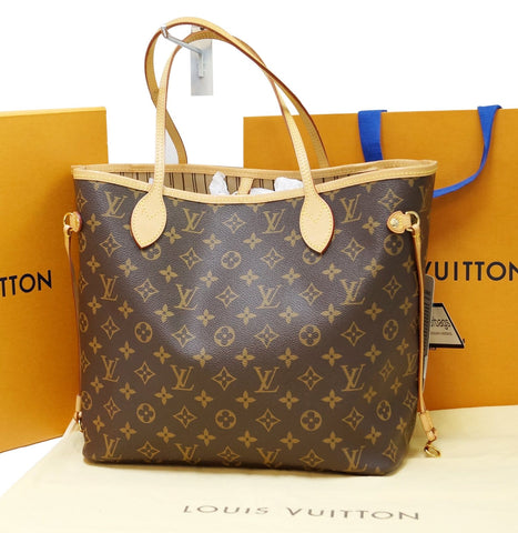 LOUIS VUITTON Monogram Canvas Neverfull MM Brown Tote Bag