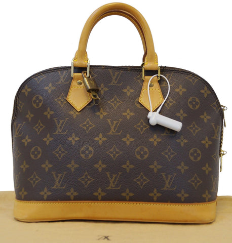 LOUIS VUITTON Monogram Canvas Alma Brown Satchel Handbag