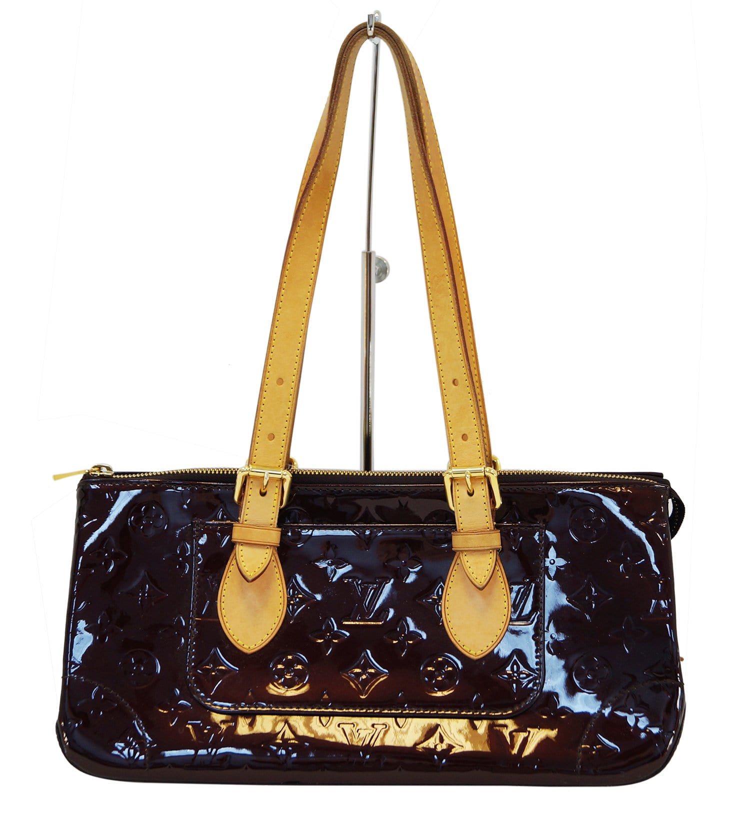 Louis Vuitton Amarante Monogram Vernis Bel Air Pochette Bag