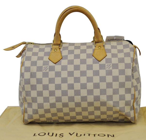 LOUIS VUITTON Speedy 30 Damier Azur White  Bag