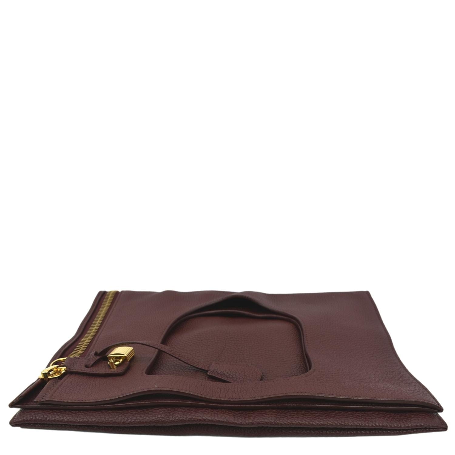 TOM FORD Bag ALIX Fold-Over Navy Blue Pebbled Calfskin Leather Shoulder Bag  B443