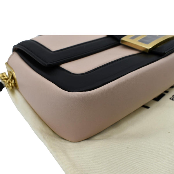 Fendi Baguette Medium Leather Chain Shoulder Bag - Bottom Left