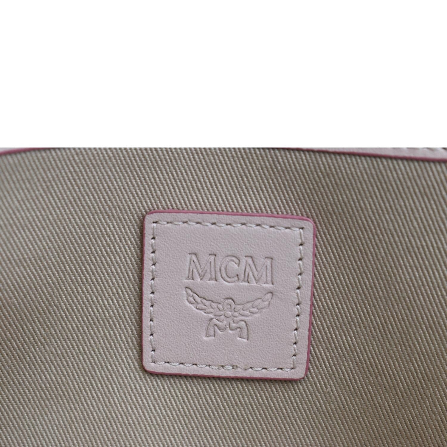 Stunning!* MCM Patricia Visetos Block Leather Satchel Crossbody Bag In Pink  NWT