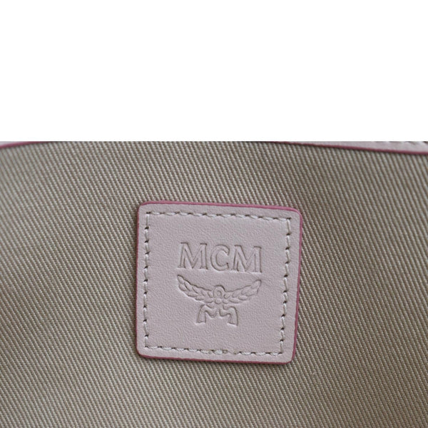 MCM Patricia Visetos Leather Crossbody Wallet Powder - Stamp