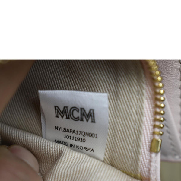 MCM Patricia Visetos Leather Crossbody Wallet Powder - Tag