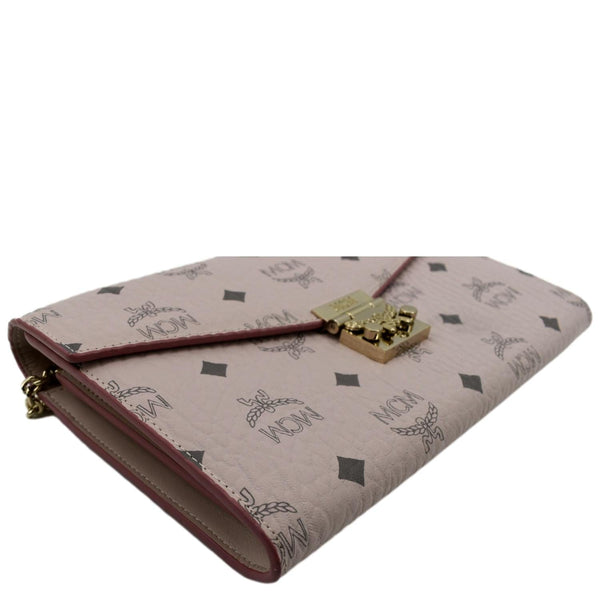 MCM Patricia Visetos Leather Crossbody Wallet Powder - Bottom Left