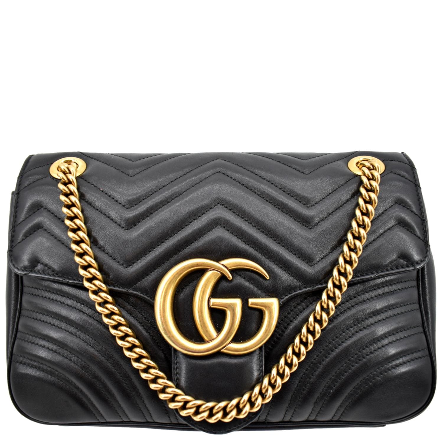 GUCCI GG Marmont Medium Matelasse Shoulder Bag Black 443496 - Hot Deals