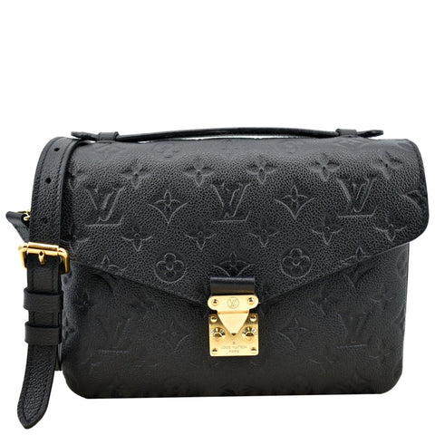 LOUIS VUITTON Metis Pochette Empreinte Leather Crossbody Bag Black