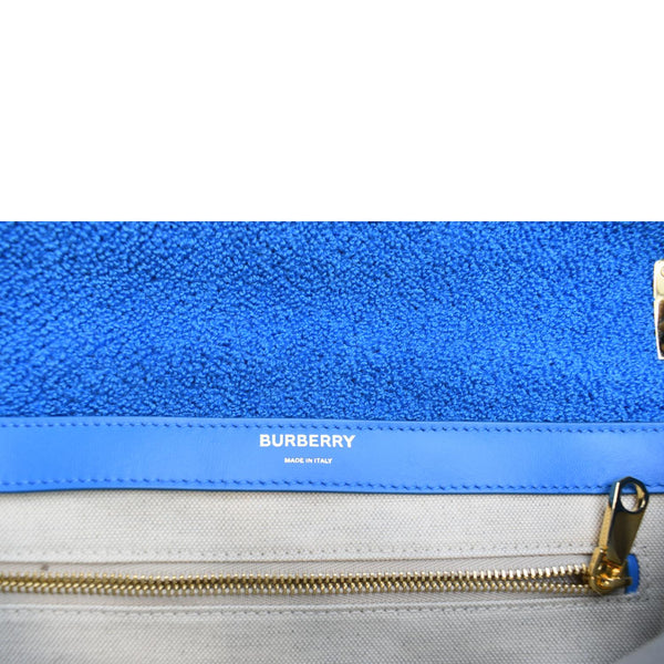 BURBERRY Lola Medium Towel Leather Shoulder Bag Blue