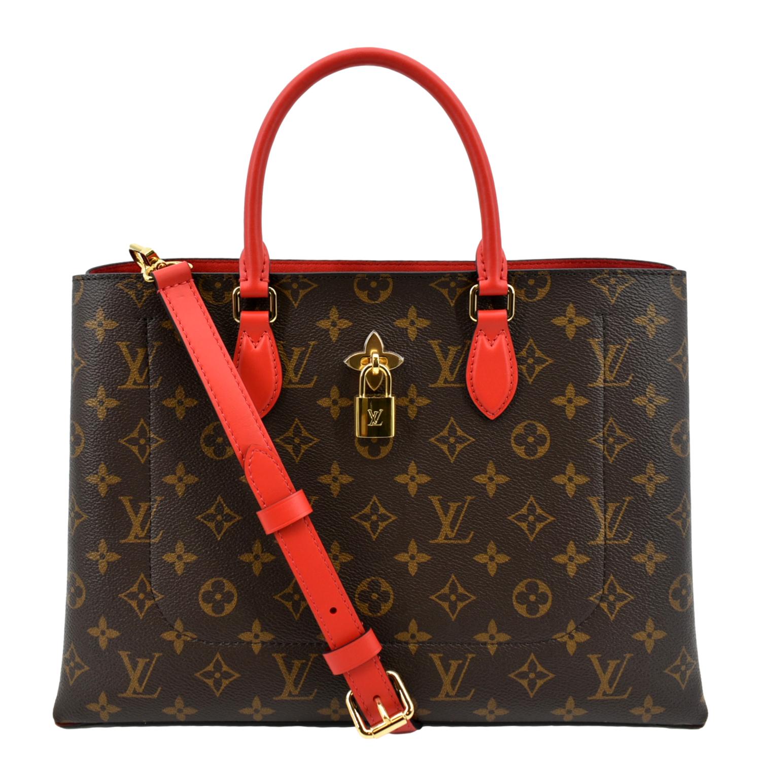 Louis Vuitton Flower Monogram Canvas Tote Shoulder Bag - Front