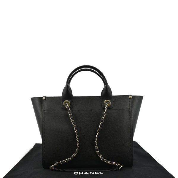 Chanel Studded Deauville Caviar Leather Tote Bag in Black - Back