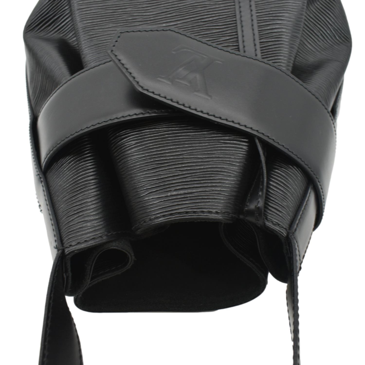 LOUIS VUITTON 90s Black Epi Sac D'ePaule Twist Bucket Bag MM — Garment