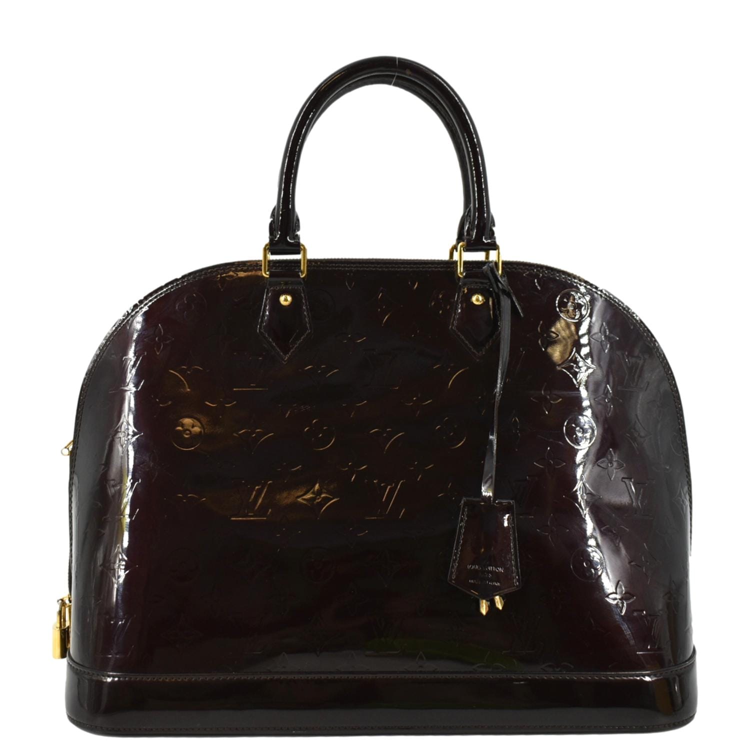 Louis Vuitton Alma GM Monogram Vernis Satchel Bag - Front