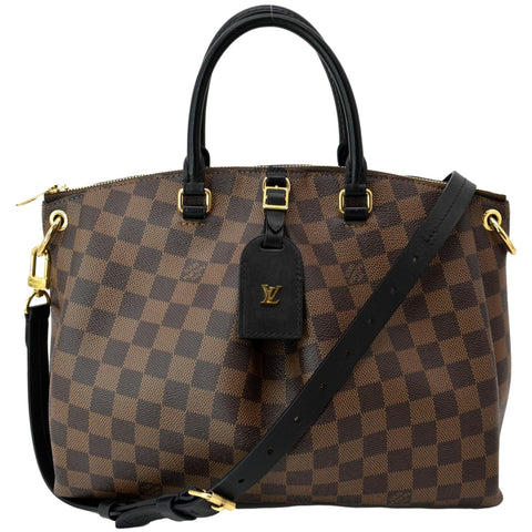 LOUIS VUITTON Odeon MM Damier Ebene Tote Bag Black/Brown