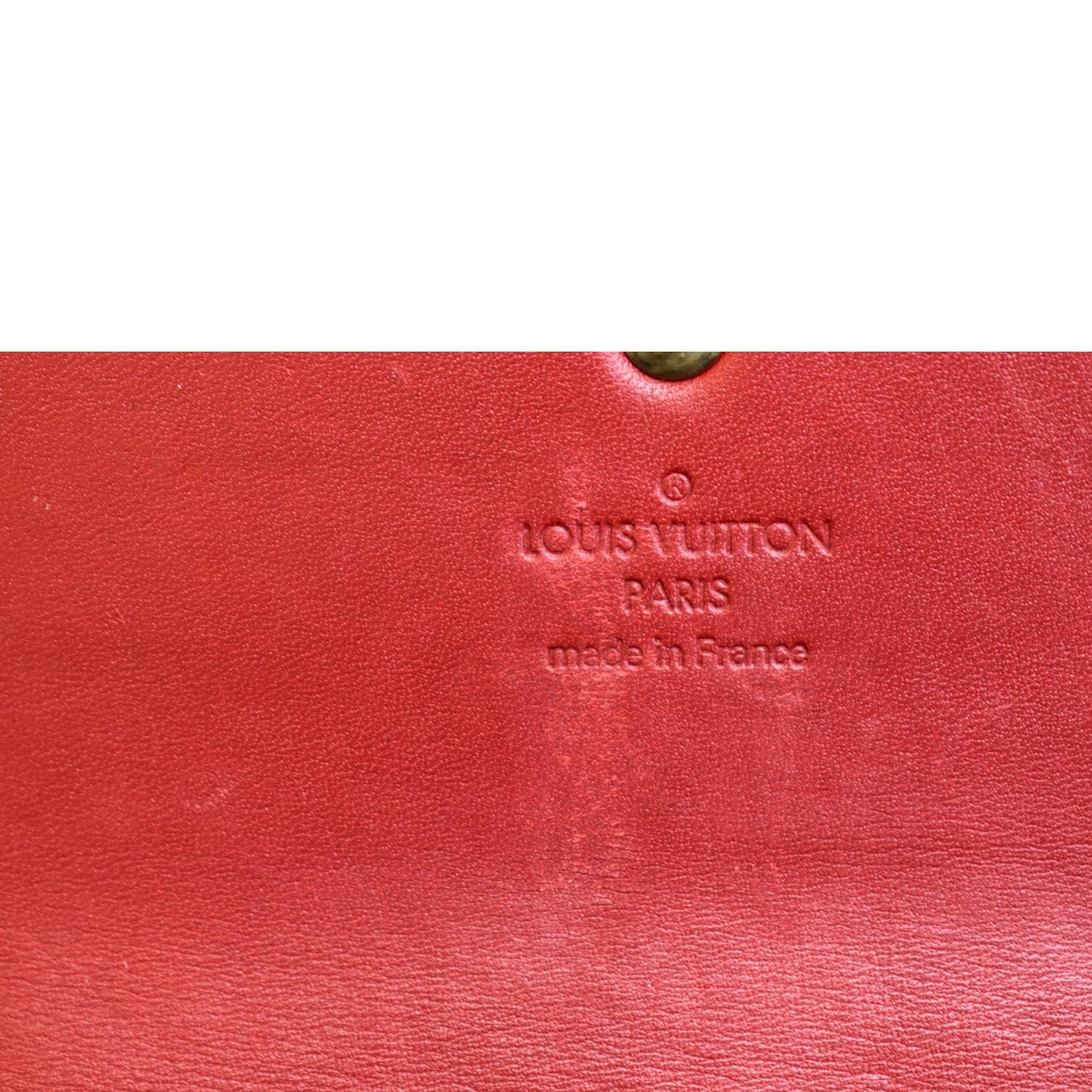 LOUIS VUITTON Sarah Monogram Vernis Leather Wallet Red