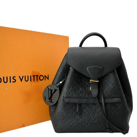 LOUIS VUITTON Montsouris Monogram Empreinte Leather Backpack Bag Black