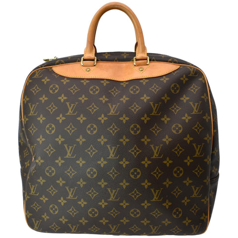 LOUIS VUITTON Evasion Monogram Canvas Boston Travel Bag Brown