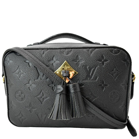 LOUIS VUITTON Saintonge Monogram Empreinte Leather Crossbody Bag Black