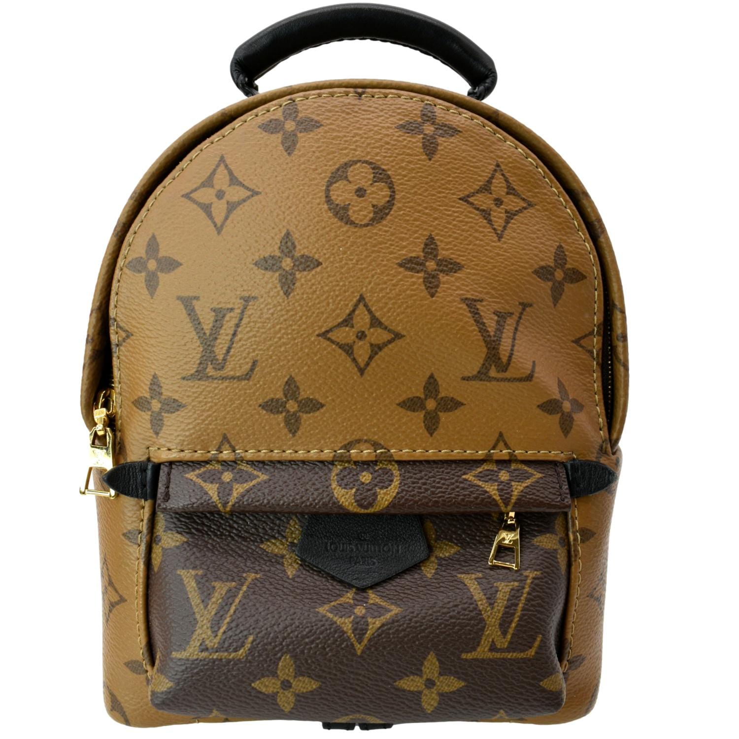 LOUIS VUITTON Palm Springs Mini Monogram Reverse Canvas Backpack Bag Brown