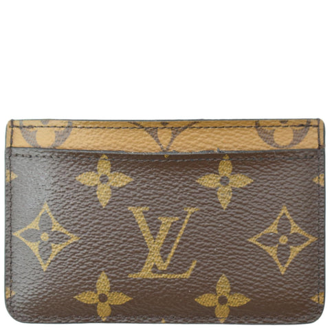 LOUIS VUITTON Card Holder Monogram Canvas Brown