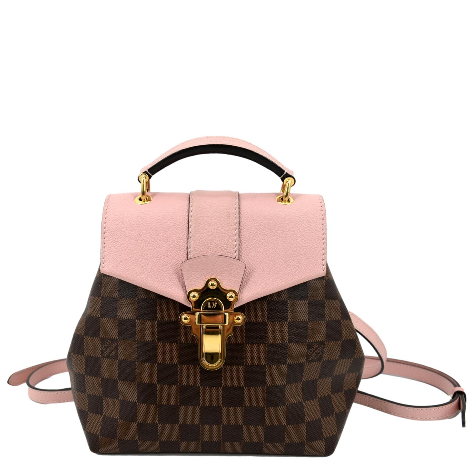 Louis Vuitton Clapton Damier Ebene Backpack Bag Magnolia - Front