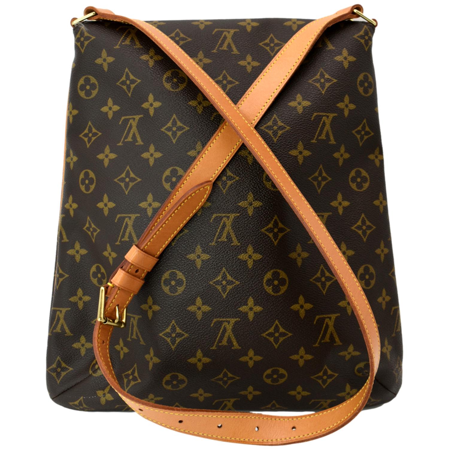 Louis Vuitton Monogram Musette Salsa Leather Suede Brown Long Shoulder bag  574