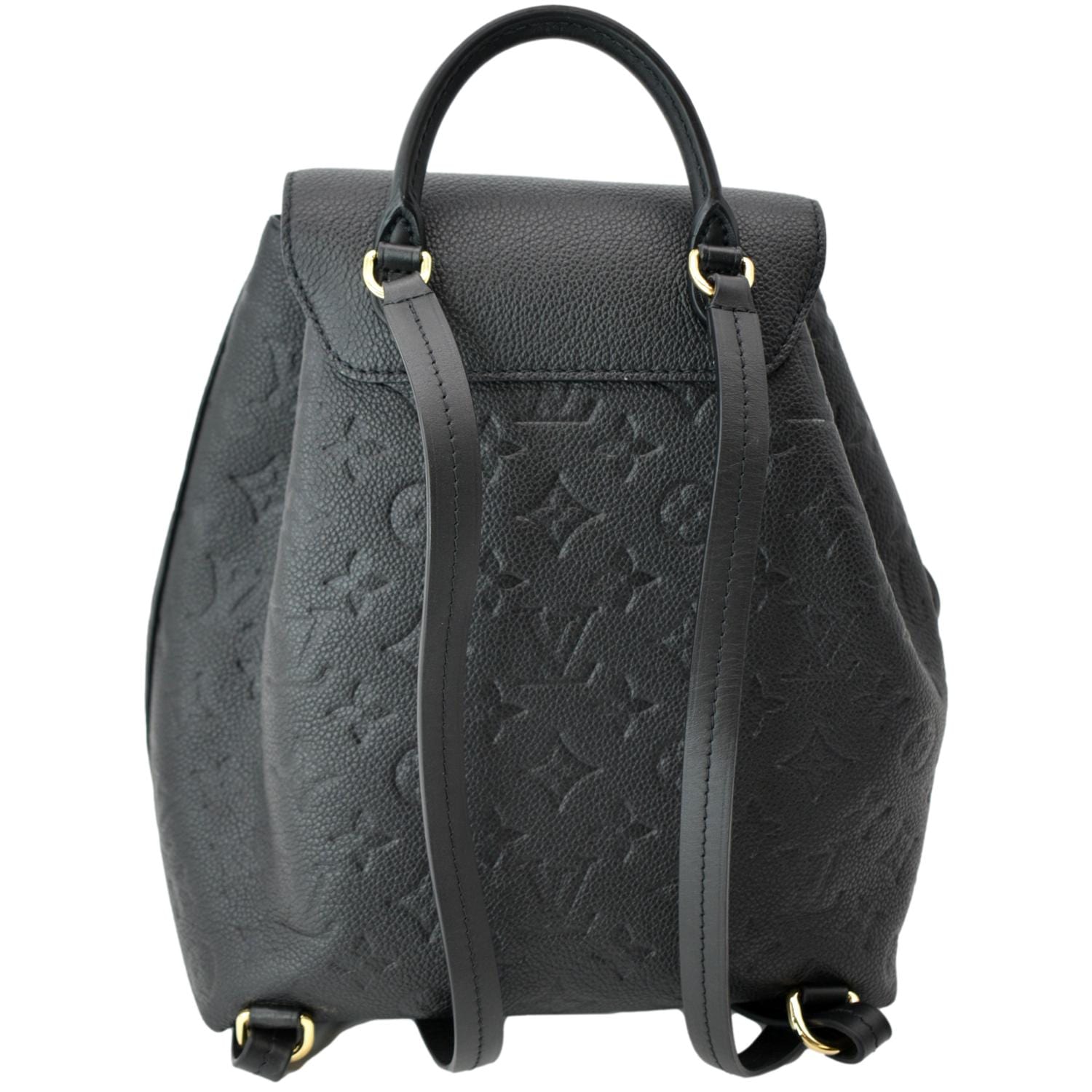 LOUIS VUITTON Montsouris Monogram Empreinte Leather Backpack Bag Black