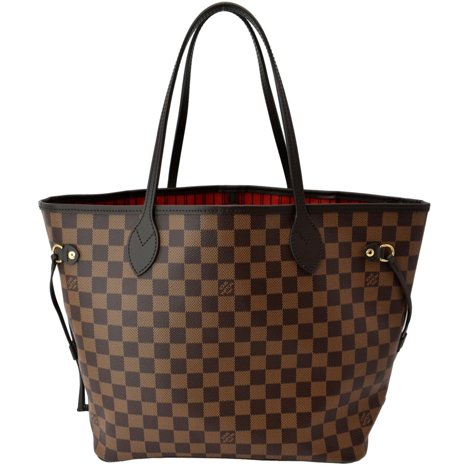 LOUIS VUITTON Neverfull MM Damier Ebene Tote Bag Brown
