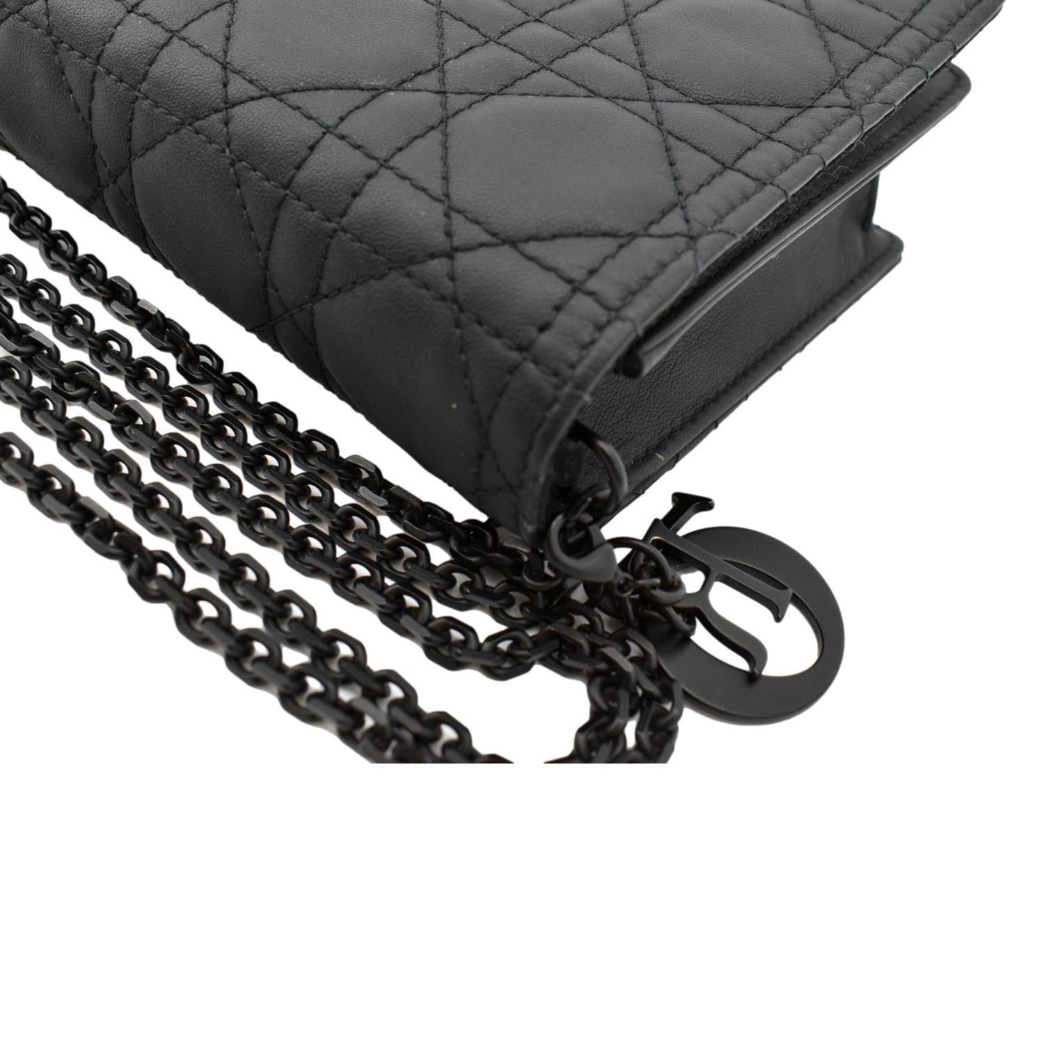 Christian Dior Lady Dior Cannage Leather Crossbody Chain Wallet