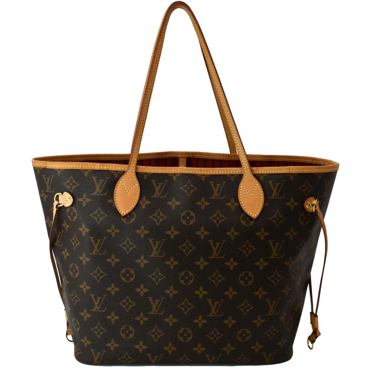 Louis Vuitton Neverfull MM Monogram Canvas Tote Bag Brown