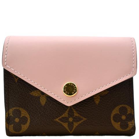 LOUIS VUITTON Monogram Leather Zoe Wallet Rose Ballerine Pink