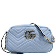 GuccI GG Marmont Matelasse Leather Crossbody Bag Blue - Front