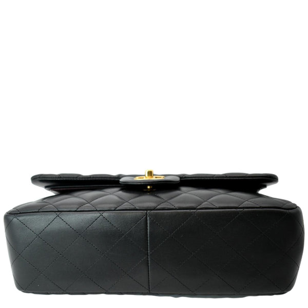 CHANEL Classic Jumbo Double Flap Lambskin Leather Shoulder Bag Black